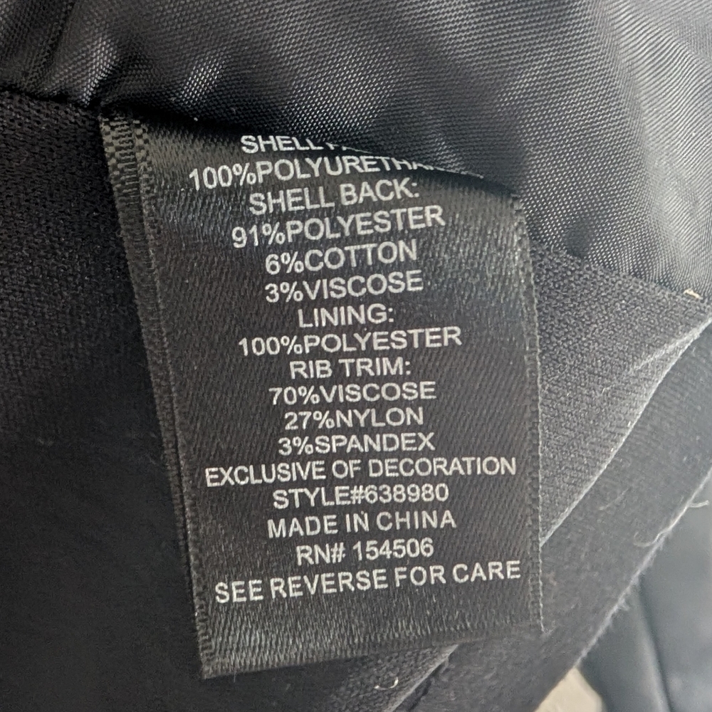 NWOT Colleen Lopez Black Faux Leather Jacket with Floral Embroidery - Picture 9 of 11
